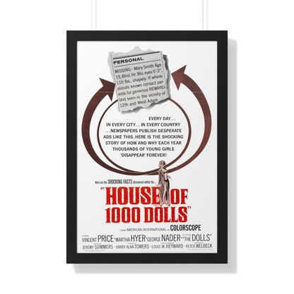 HOUSE OF 1000 DOLLS 1967 - Framed Movie Poster-20" x 30"-The Sticker Space