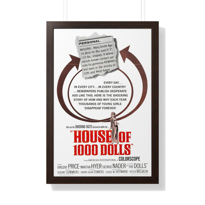 HOUSE OF 1000 DOLLS 1967 - Framed Movie Poster-20" x 30"-The Sticker Space