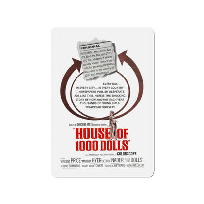 HOUSE OF 1000 DOLLS 1967 Movie Poster - Refrigerator Magnet-2" x 2"-The Sticker Space