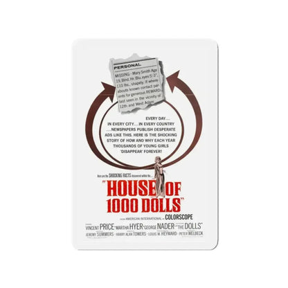 HOUSE OF 1000 DOLLS 1967 Movie Poster - Refrigerator Magnet - The Sticker Space