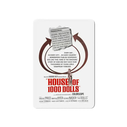 HOUSE OF 1000 DOLLS 1967 Movie Poster - Refrigerator Magnet - The Sticker Space