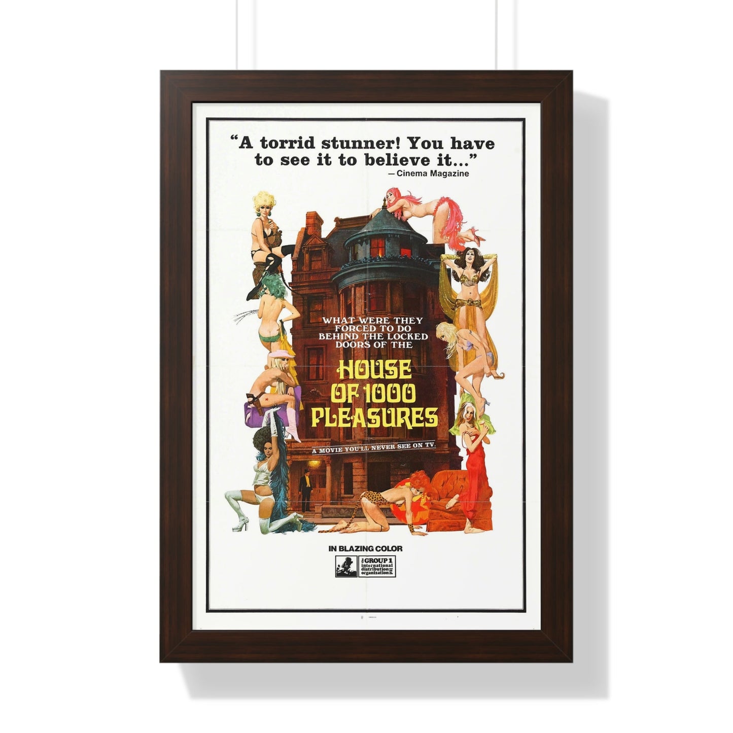 HOUSE OF 1000 PLEASURES 1974 - Framed Movie Poster-16″ x 24″-The Sticker Space