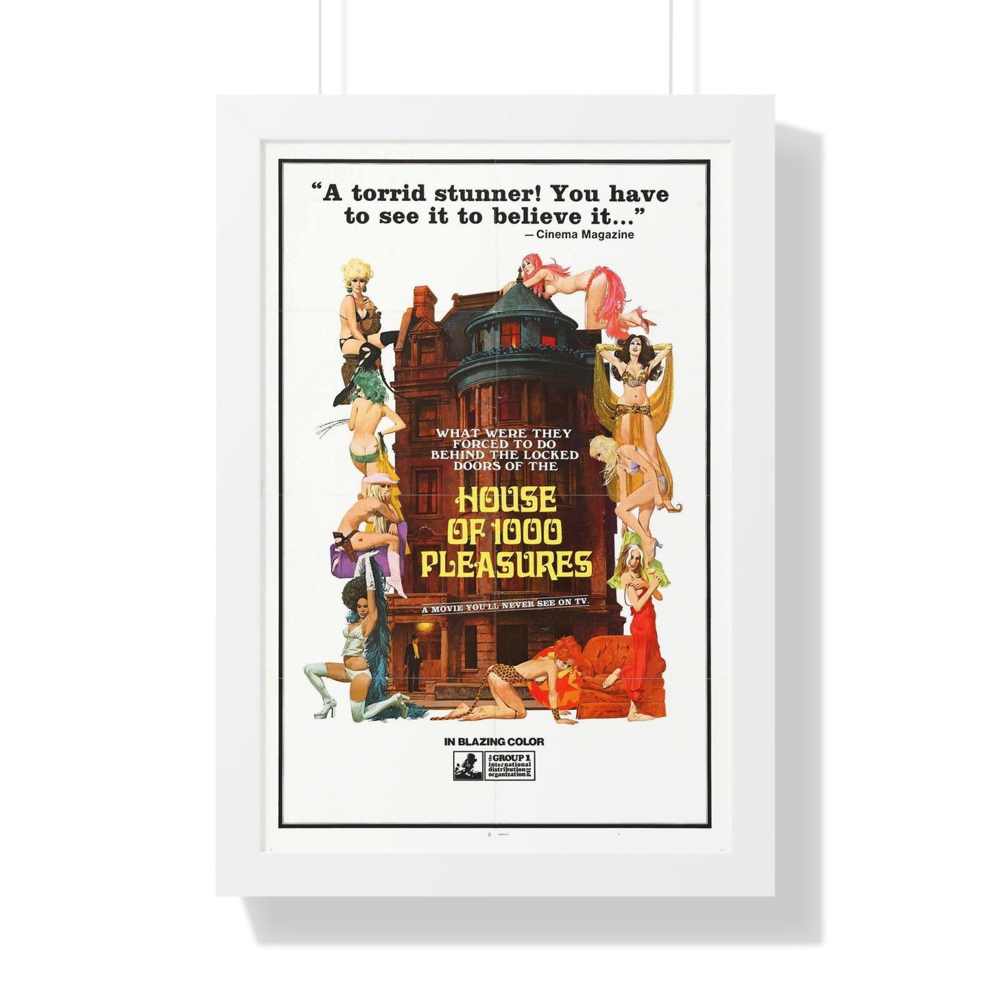 HOUSE OF 1000 PLEASURES 1974 - Framed Movie Poster-16″ x 24″-The Sticker Space