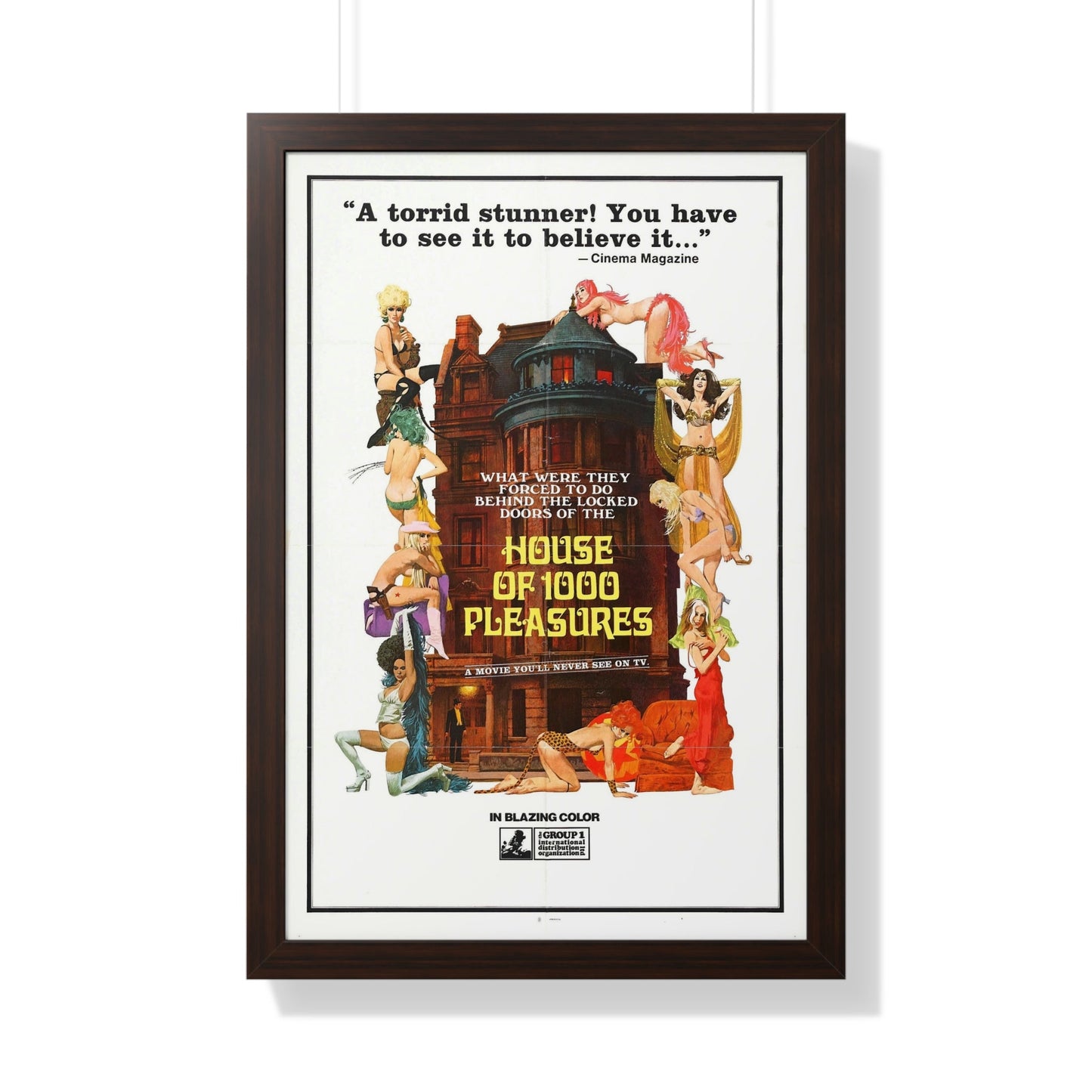 HOUSE OF 1000 PLEASURES 1974 - Framed Movie Poster-20" x 30"-The Sticker Space