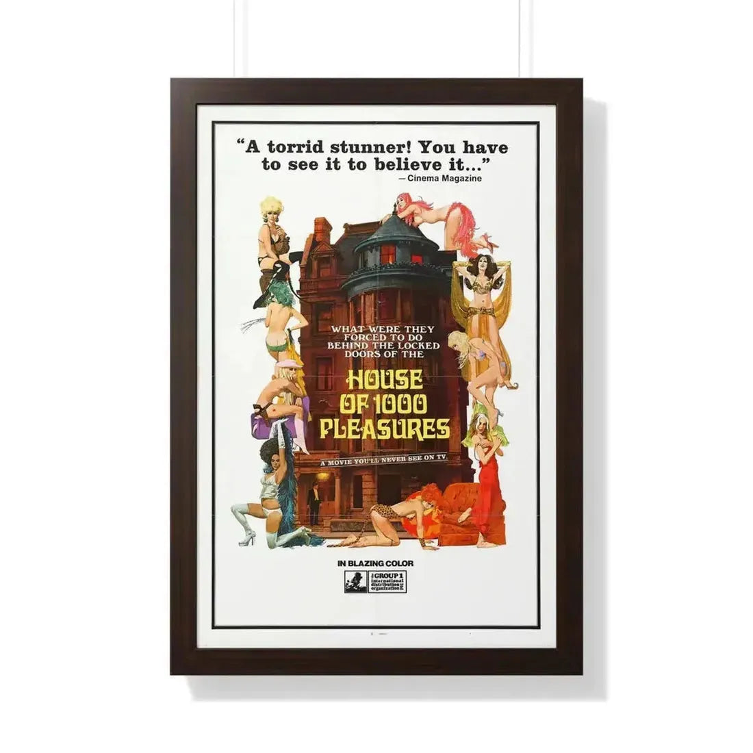 HOUSE OF 1000 PLEASURES 1974 - Framed Movie Poster - The Sticker Space