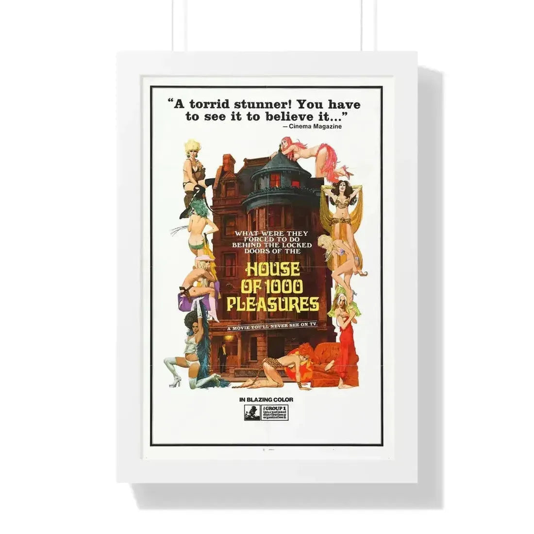HOUSE OF 1000 PLEASURES 1974 - Framed Movie Poster - The Sticker Space