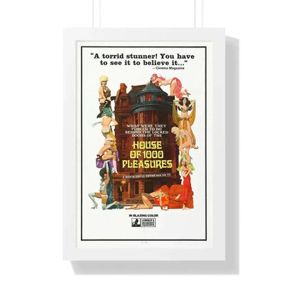 HOUSE OF 1000 PLEASURES 1974 - Framed Movie Poster - The Sticker Space