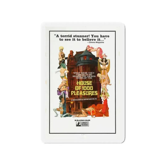 HOUSE OF 1000 PLEASURES 1974 Movie Poster - Refrigerator Magnet 2 Inch Die-Cut - The Sticker Space