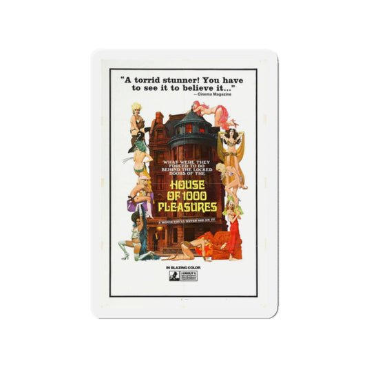 HOUSE OF 1000 PLEASURES 1974 Movie Poster - Refrigerator Magnet-2" x 2"-The Sticker Space