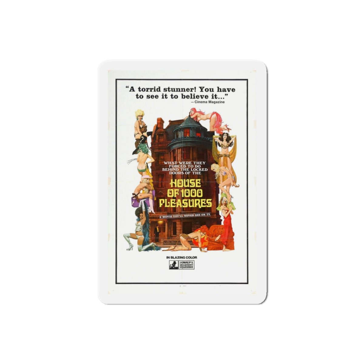 HOUSE OF 1000 PLEASURES 1974 Movie Poster - Refrigerator Magnet-6 Inch-The Sticker Space