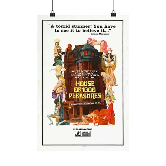 HOUSE OF 1000 PLEASURES 1974 - Paper Movie Poster 12″ x 18″ Matte - The Sticker Space