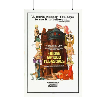 HOUSE OF 1000 PLEASURES 1974 - Paper Movie Poster 36" x 54" Matte - The Sticker Space