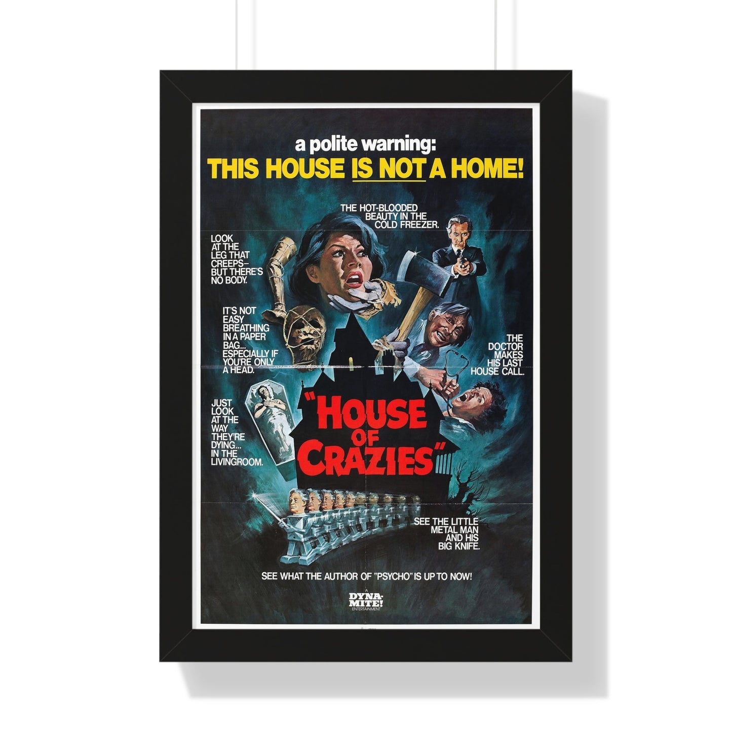 HOUSE OF CRAZIES (ASYLUM) 1972 - Framed Movie Poster-16″ x 24″-The Sticker Space