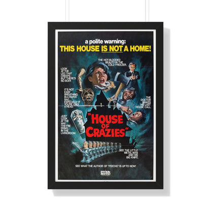 HOUSE OF CRAZIES (ASYLUM) 1972 - Framed Movie Poster-20" x 30"-The Sticker Space