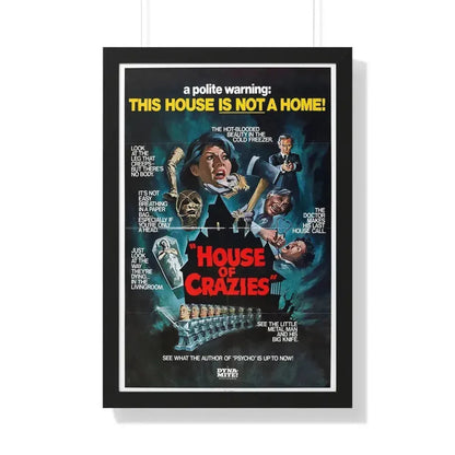 HOUSE OF CRAZIES (ASYLUM) 1972 - Framed Movie Poster 20" x 30" Black - The Sticker Space