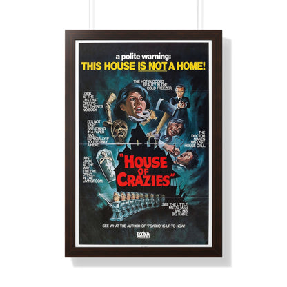 HOUSE OF CRAZIES (ASYLUM) 1972 - Framed Movie Poster-20" x 30"-The Sticker Space