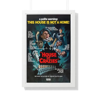 HOUSE OF CRAZIES (ASYLUM) 1972 - Framed Movie Poster 20" x 30" White - The Sticker Space