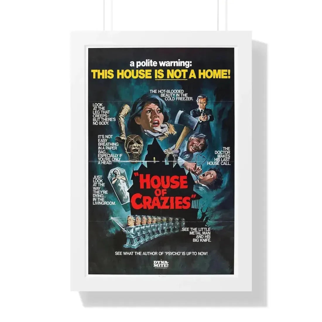 HOUSE OF CRAZIES (ASYLUM) 1972 - Framed Movie Poster - The Sticker Space