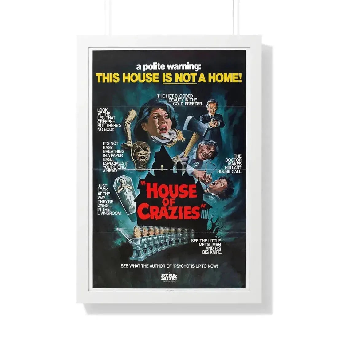 HOUSE OF CRAZIES (ASYLUM) 1972 - Framed Movie Poster - The Sticker Space