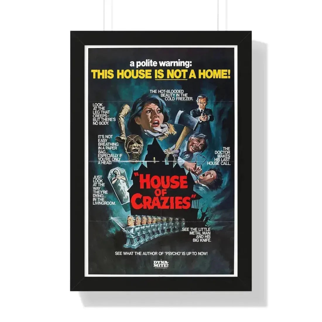 HOUSE OF CRAZIES (ASYLUM) 1972 - Framed Movie Poster - The Sticker Space