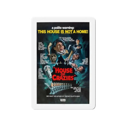 HOUSE OF CRAZIES (ASYLUM) 1972 Movie Poster - Refrigerator Magnet 2 Inch Die-Cut - The Sticker Space