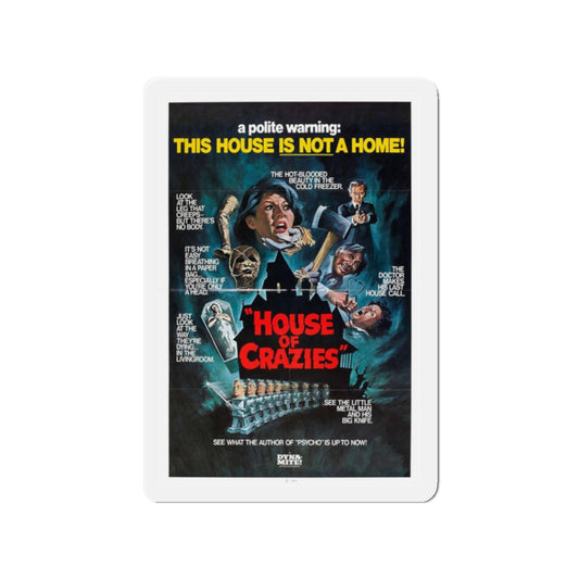 HOUSE OF CRAZIES (ASYLUM) 1972 Movie Poster - Refrigerator Magnet-2" x 2"-The Sticker Space