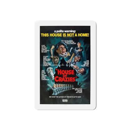 HOUSE OF CRAZIES (ASYLUM) 1972 Movie Poster - Refrigerator Magnet 4 Inch Die-Cut - The Sticker Space