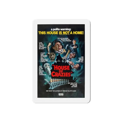 HOUSE OF CRAZIES (ASYLUM) 1972 Movie Poster - Refrigerator Magnet 4 Inch Die-Cut - The Sticker Space