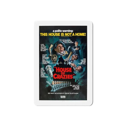 HOUSE OF CRAZIES (ASYLUM) 1972 Movie Poster - Refrigerator Magnet 5 Inch Die-Cut - The Sticker Space
