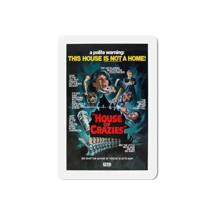 HOUSE OF CRAZIES (ASYLUM) 1972 Movie Poster - Refrigerator Magnet 5 Inch Die-Cut - The Sticker Space