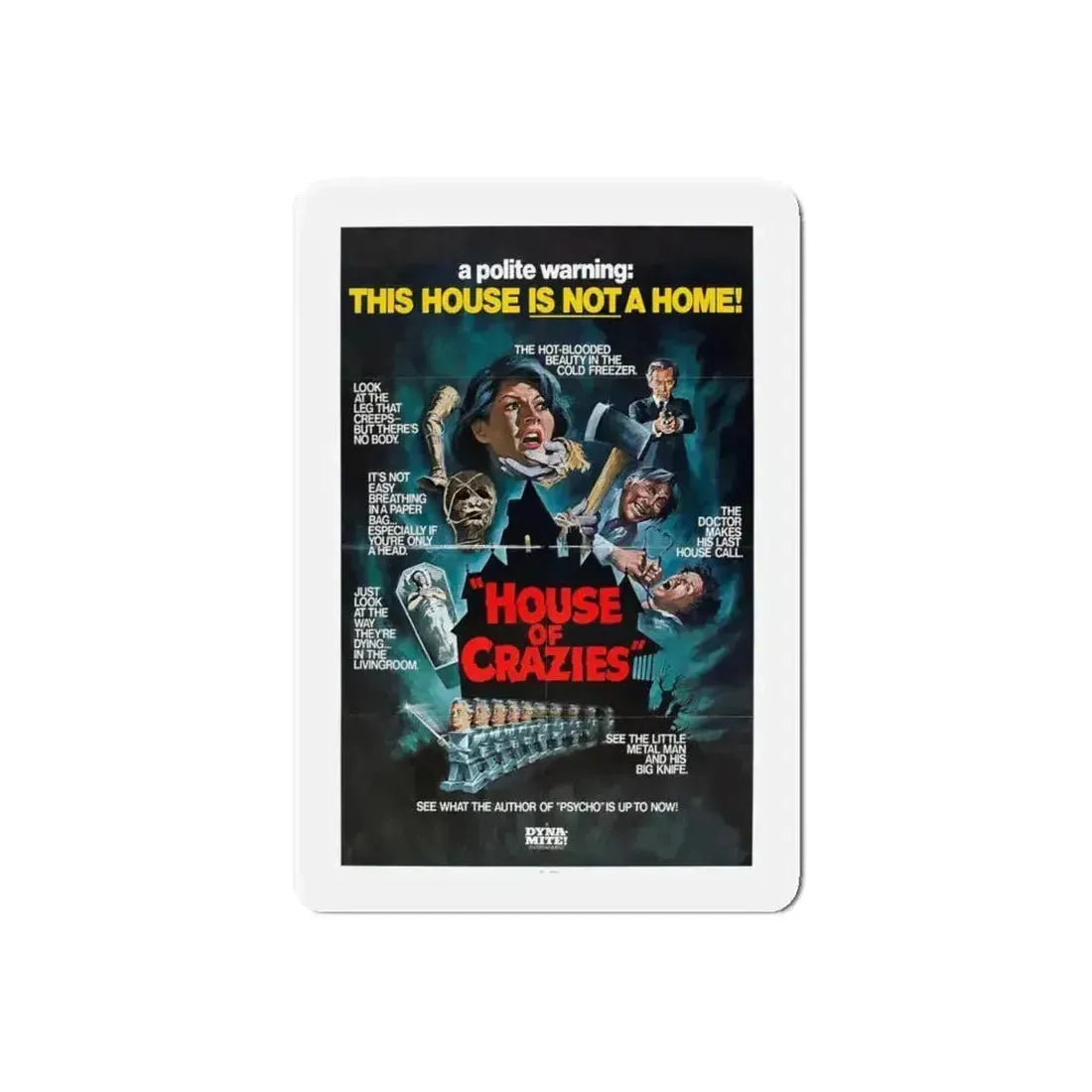 HOUSE OF CRAZIES (ASYLUM) 1972 Movie Poster - Refrigerator Magnet - The Sticker Space