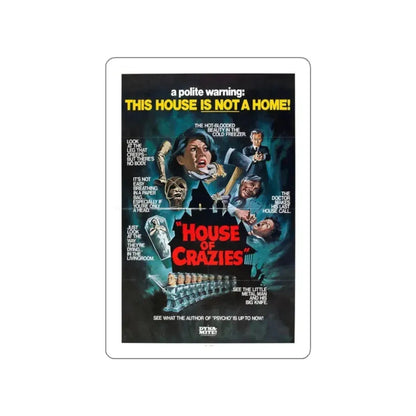 HOUSE OF CRAZIES (ASYLUM) 1972 Movie Poster STICKER Vinyl Die-Cut Decal 2 Inch - The Sticker Space