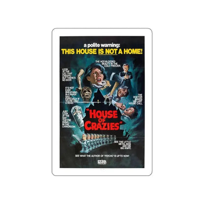 HOUSE OF CRAZIES (ASYLUM) 1972 Movie Poster STICKER Vinyl Die-Cut Decal 6 Inch - The Sticker Space