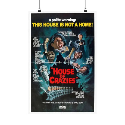 HOUSE OF CRAZIES (ASYLUM) 1972 - Paper Movie Poster 16″ x 24″ Matte - The Sticker Space