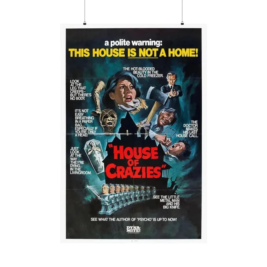 HOUSE OF CRAZIES (ASYLUM) 1972 - Paper Movie Poster 36" x 54" Matte - The Sticker Space