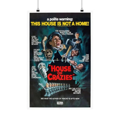 HOUSE OF CRAZIES (ASYLUM) 1972 - Paper Movie Poster - The Sticker Space