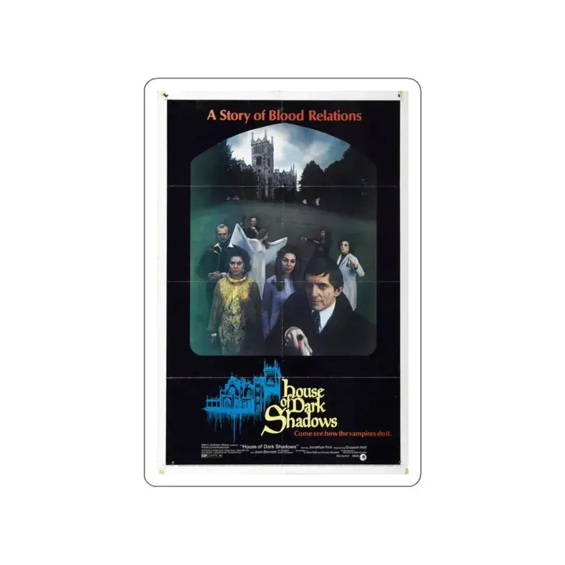 HOUSE OF DARK SHADOWS (3) 1970 Movie Poster STICKER Vinyl Die-Cut Decal 3 Inch - The Sticker Space
