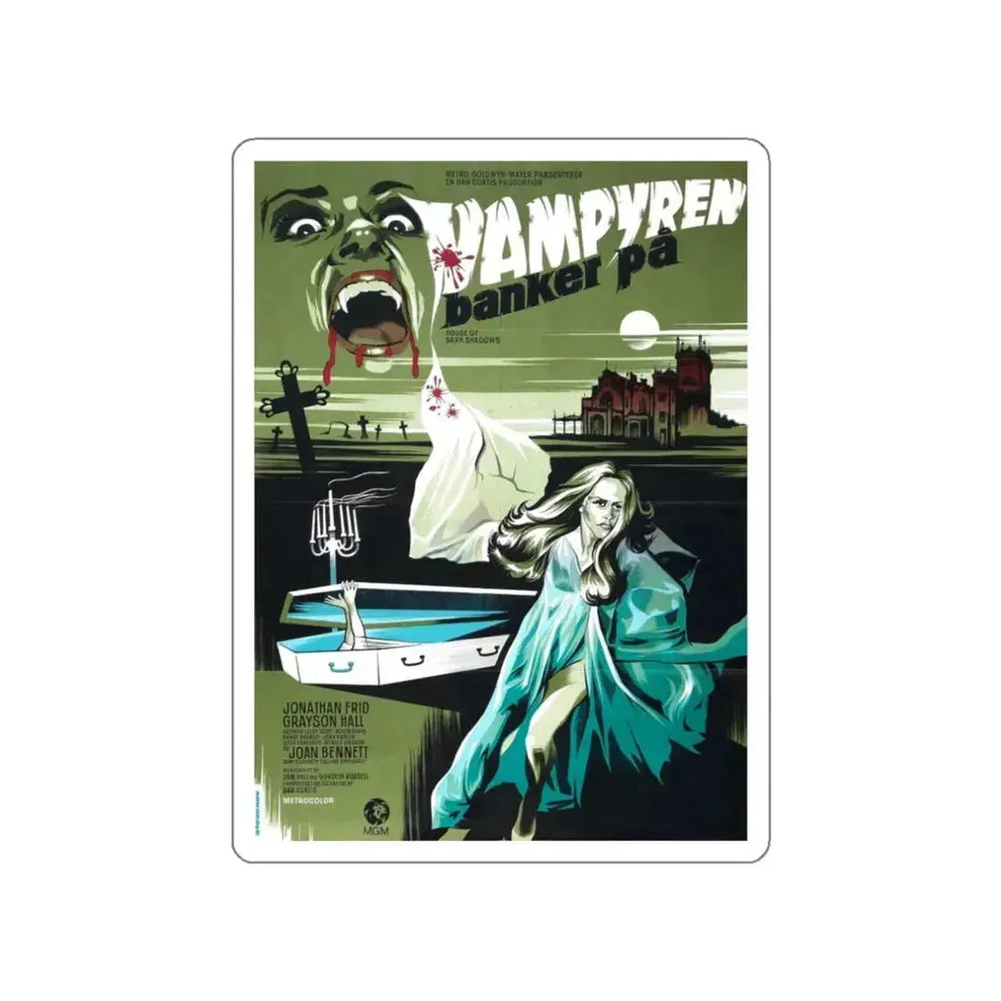 HOUSE OF DARK SHADOWS (5) 1970 Movie Poster STICKER Vinyl Die-Cut Decal 3 Inch - The Sticker Space