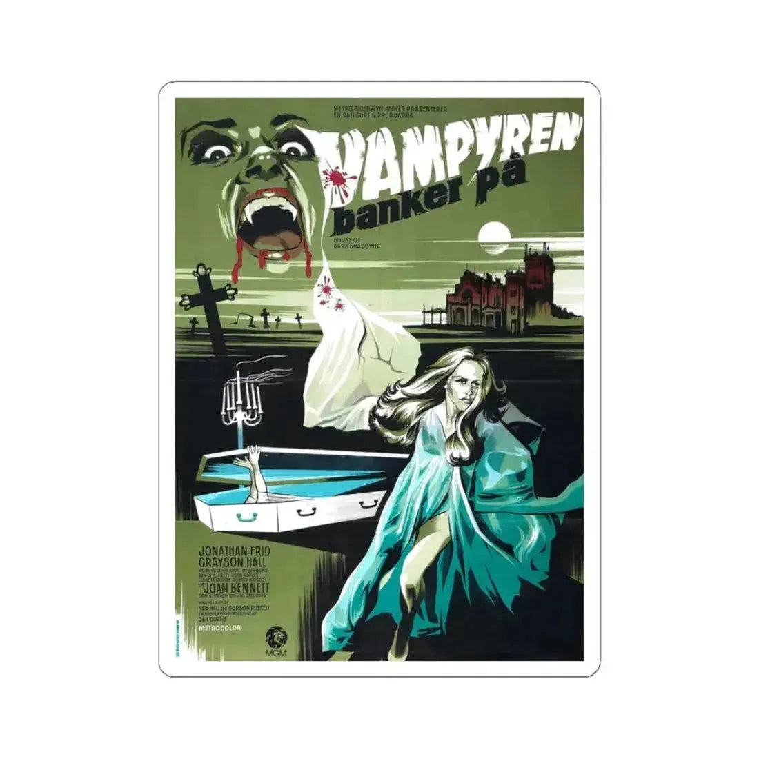 HOUSE OF DARK SHADOWS (5) 1970 Movie Poster - STICKER Vinyl Kiss-Cut Decal 3 Inch White - The Sticker Space