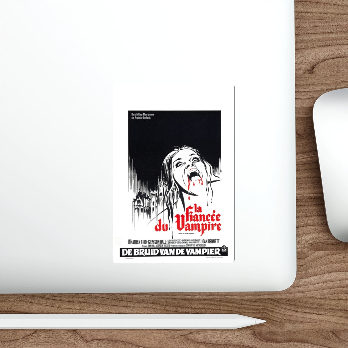 HOUSE OF DARK SHADOWS (BELGIAN) 1970 Movie Poster STICKER Vinyl Die-Cut Decal-The Sticker Space