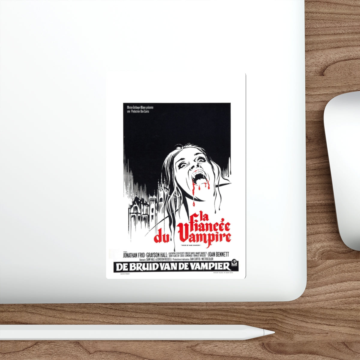 HOUSE OF DARK SHADOWS (BELGIAN) 1970 Movie Poster STICKER Vinyl Die-Cut Decal-The Sticker Space