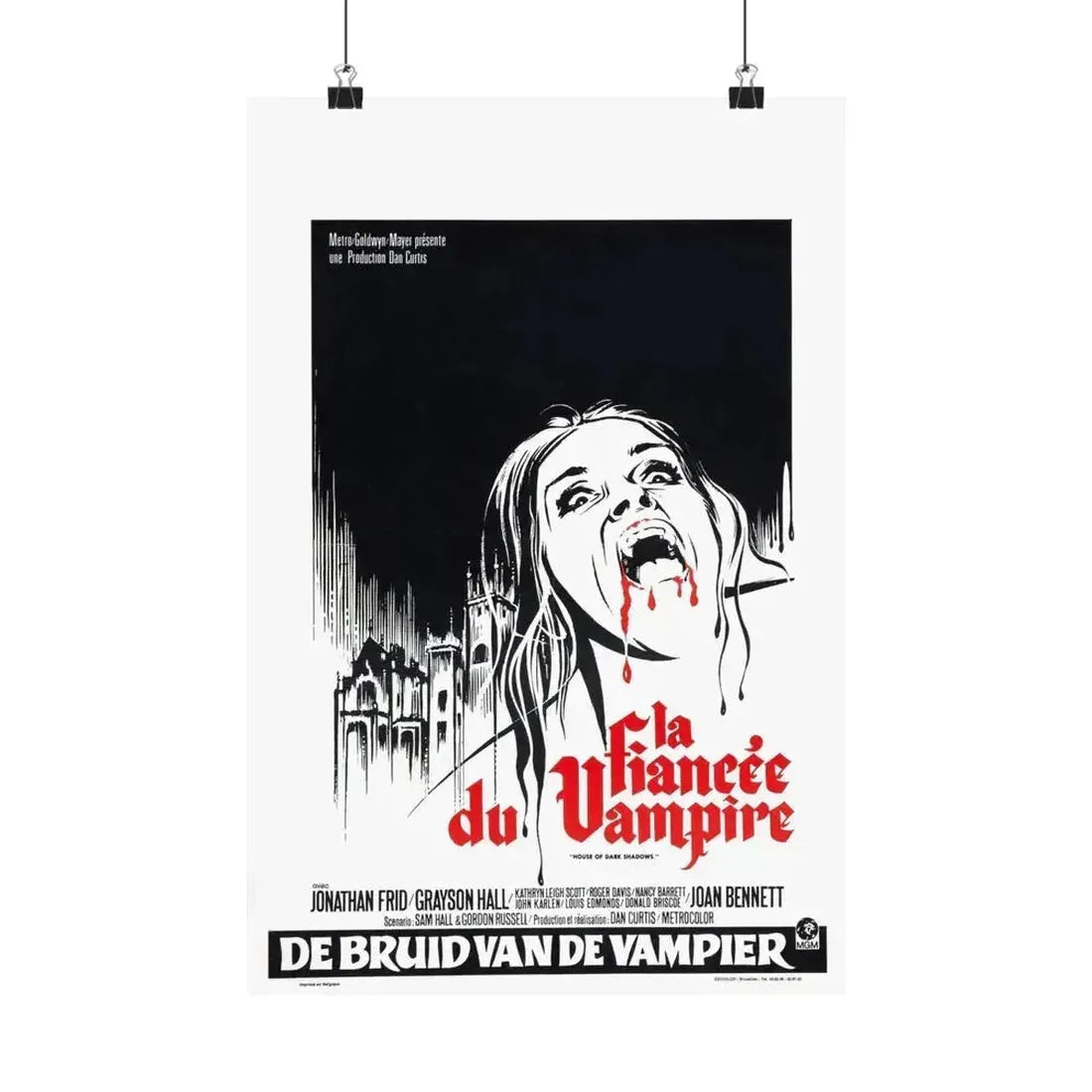 HOUSE OF DARK SHADOWS (BELGIAN) 1970 - Paper Movie Poster 12″ x 18″ Matte - The Sticker Space