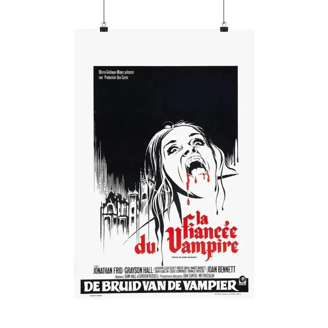 HOUSE OF DARK SHADOWS (BELGIAN) 1970 - Paper Movie Poster 16″ x 24″ Matte - The Sticker Space