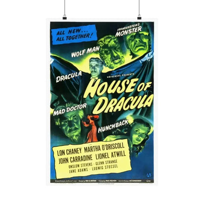 HOUSE OF DRACULA 1945 - Paper Movie Poster 20″ x 30″ Matte - The Sticker Space