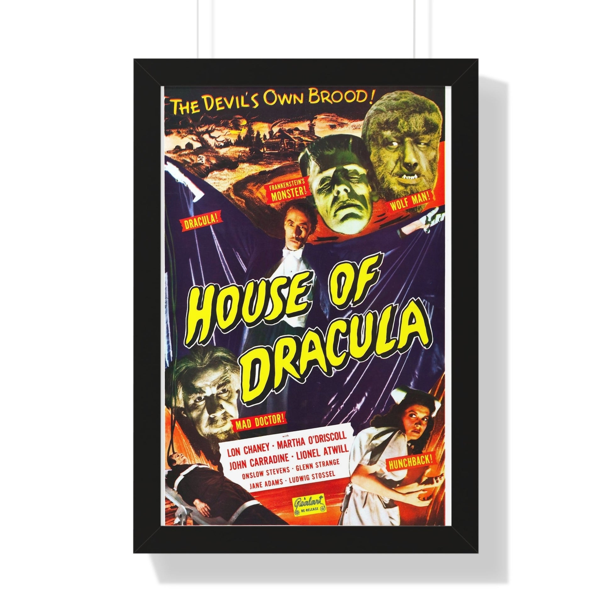 HOUSE OF DRACULA (2) 1945 - Framed Movie Poster-16″ x 24″-The Sticker Space