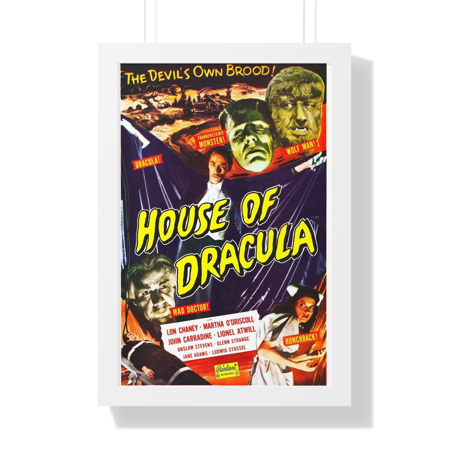 HOUSE OF DRACULA (2) 1945 - Framed Movie Poster-16″ x 24″-The Sticker Space