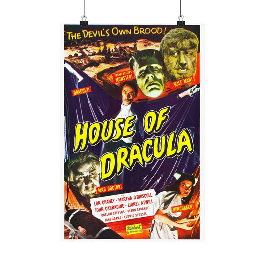 HOUSE OF DRACULA (2) 1945 - Paper Movie Poster-12″ x 18″-The Sticker Space