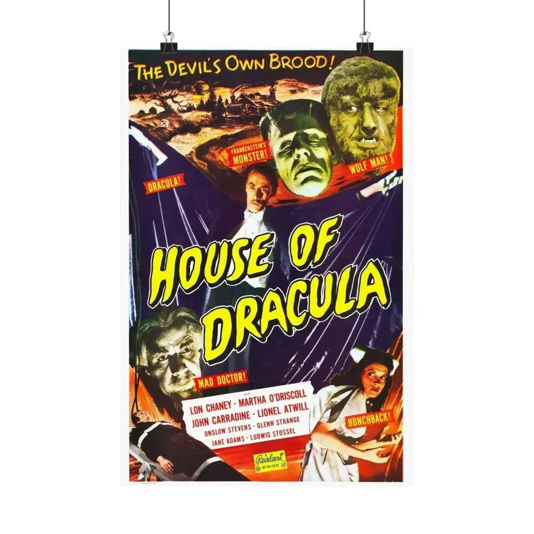 HOUSE OF DRACULA (2) 1945 - Paper Movie Poster - The Sticker Space