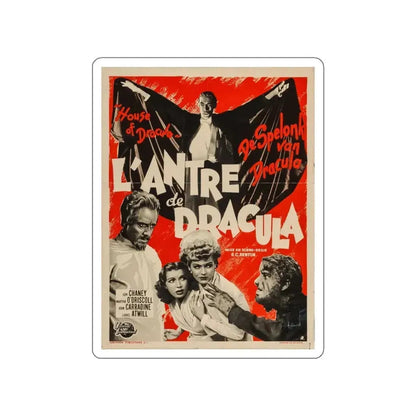 HOUSE OF DRACULA (BELGIAN) 1945 Movie Poster STICKER Vinyl Die-Cut Decal - The Sticker Space