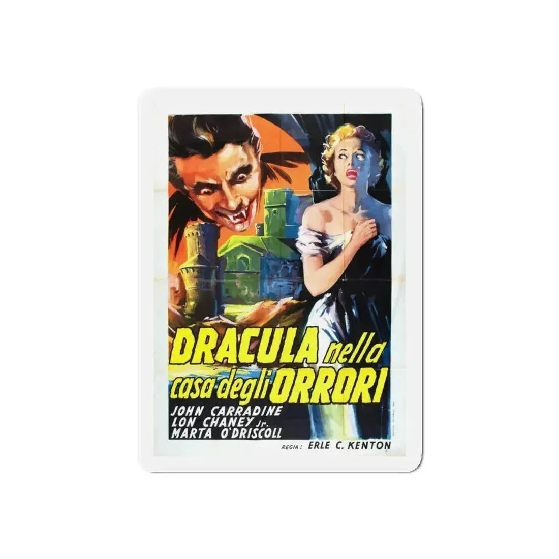 HOUSE OF DRACULA (ITALIAN) 1945 Movie Poster - Refrigerator Magnet 4 Inch Die-Cut - The Sticker Space
